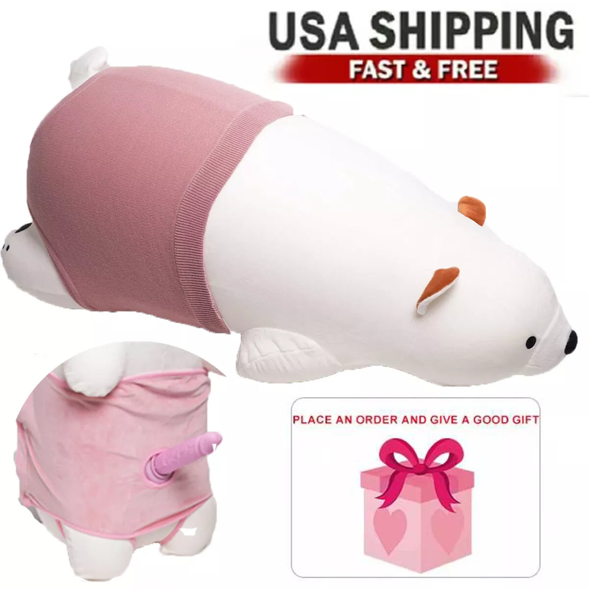 Stuffed Animal Sex Toy Infinity Pillow Bear with Dildo Machine