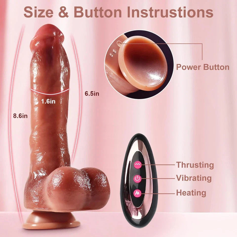 8.6 Inch Realistic Automatic Thrusting Vibrating Dildo