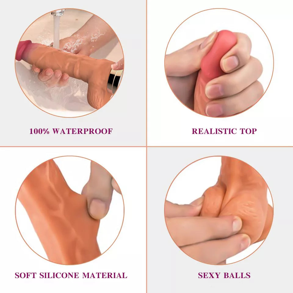14 cm Adjustable Heated Thrusting Dildo