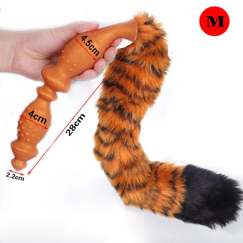 Tiger Tail Furry Long Knot Butt Plug