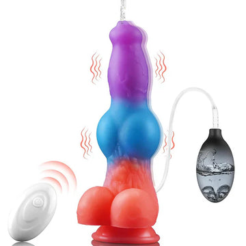 22.9 cm Color Mixing Remote Control Vibrating  Ejaculating Dildo