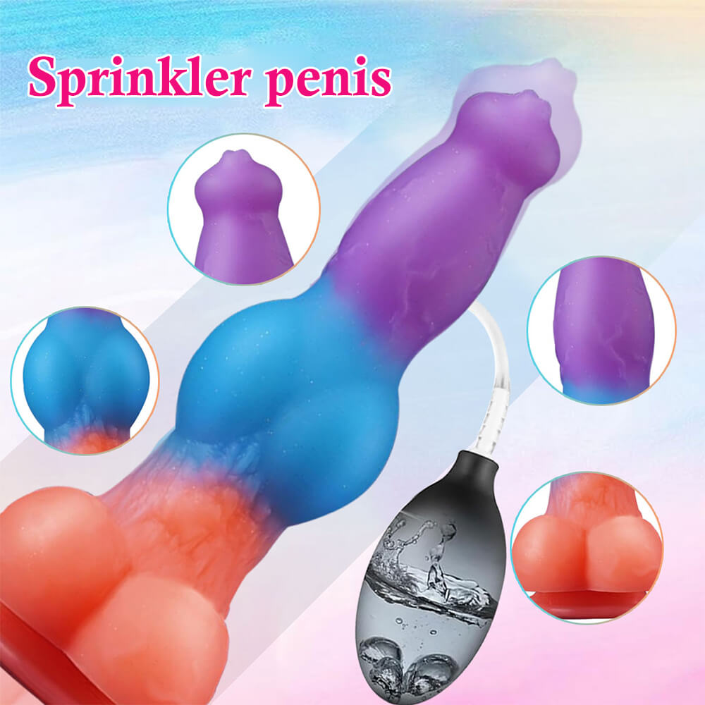 22.9 cm Color Mixing Remote Control Vibrating  Ejaculating Dildo