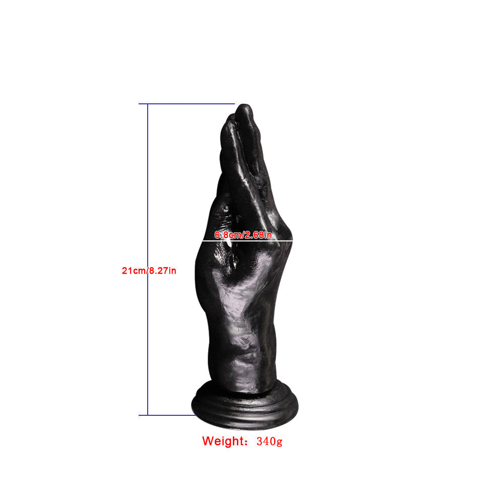 8 Inch Black Tapered Hand Anal Fist Dildo