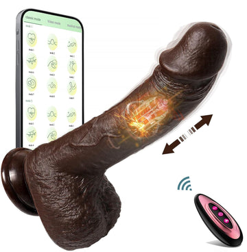 Remote Control Black Vibrating Thrusting Dildo