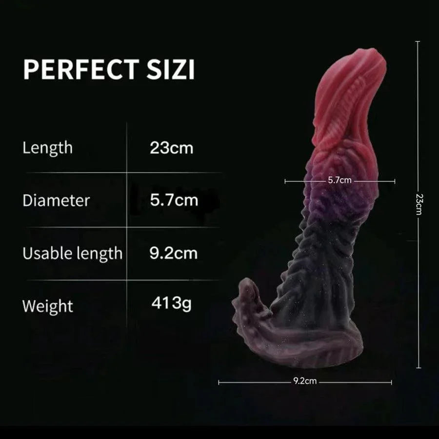 9 Inch Fantasy Alien Monster Textured Dildo