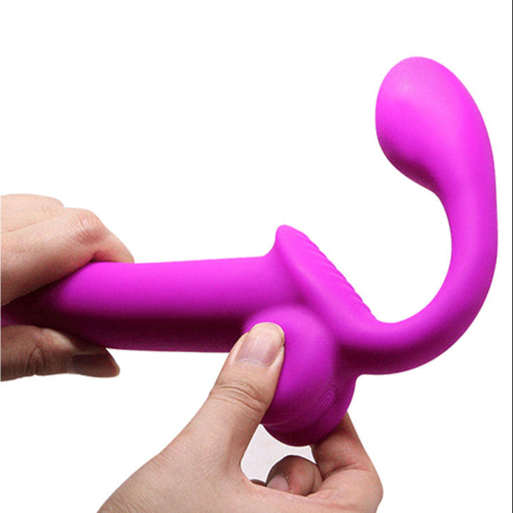 Purple Silicone Lesbian Squirting Strapless Dildo