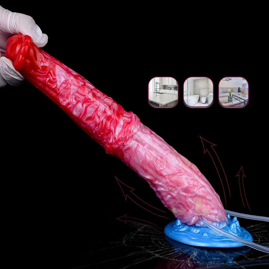 26 cm Horse Cum Inflatable Squirting Dildo