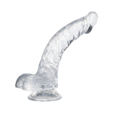 8 Inch Clear Jelly Suction Cup Curved Dildo