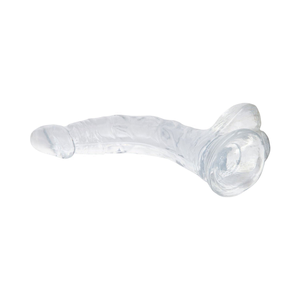 8 Inch Clear Jelly Suction Cup Curved Dildo