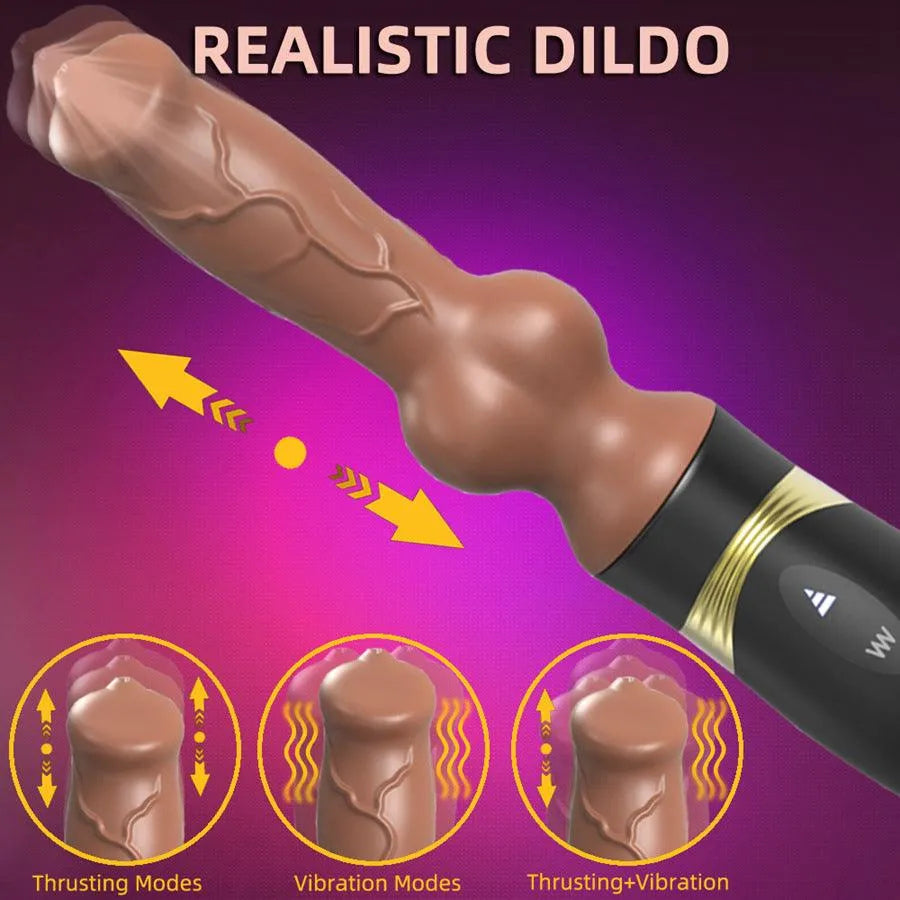 Handheld Vibrating Thrusting Dog Style Dildo