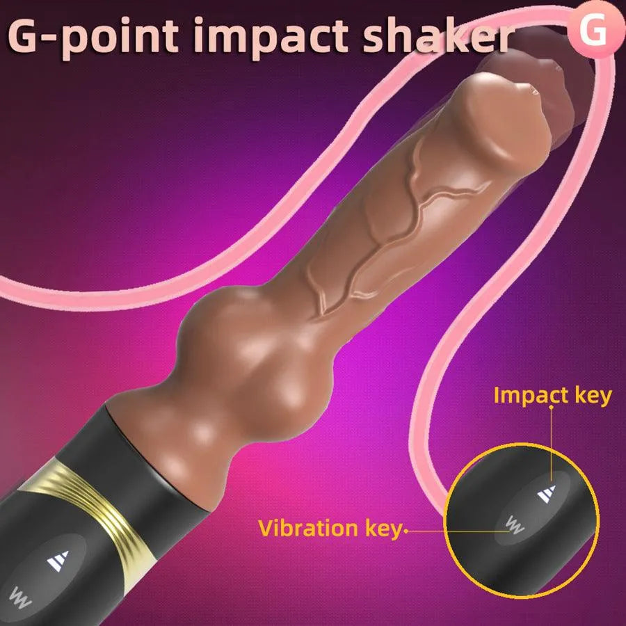 Handheld Vibrating Thrusting Dog Style Dildo