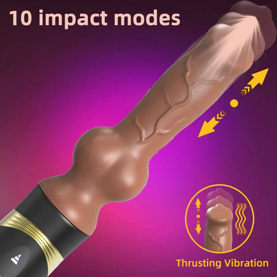 Handheld Vibrating Thrusting Dog Style Dildo