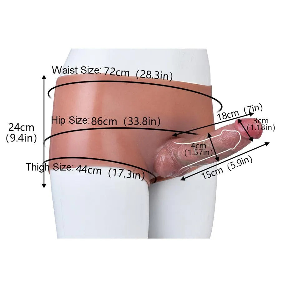18 cm Hollow Strap On Dildo Pants